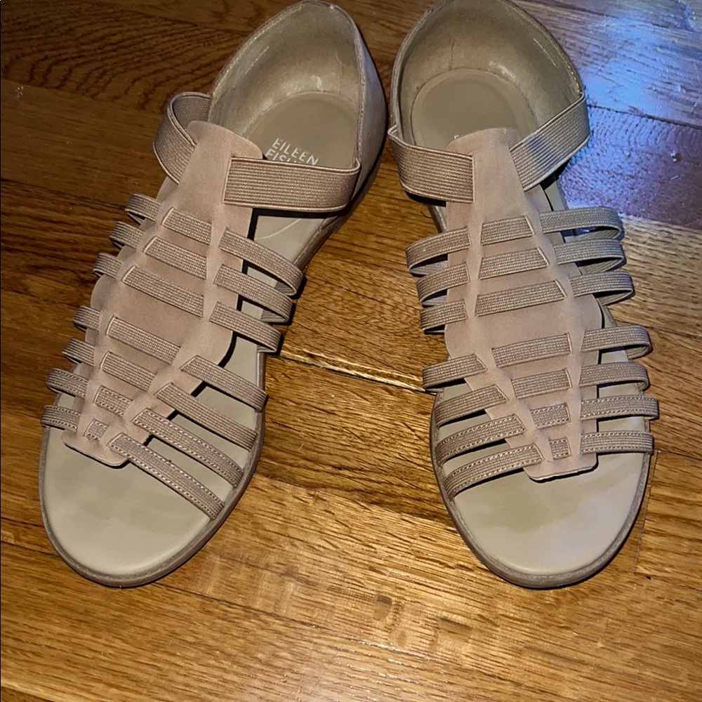 Eileen Fisher Tan Gladiator Sandals EUC